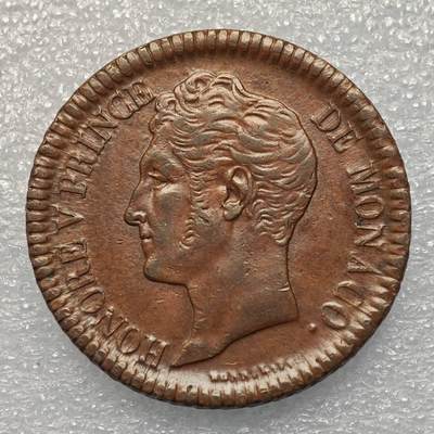  【淘币小摊】限时拍第八百八十六拍   黎巴嫩圣马力诺希腊荷兰场    每周一统一发货 - 摩纳哥1838年10分大铜币好品相 km97.1