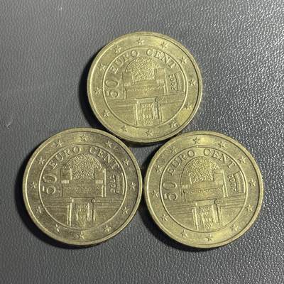 回流0328 - 奥地利2002年50欧分三枚 维也纳分离派总部