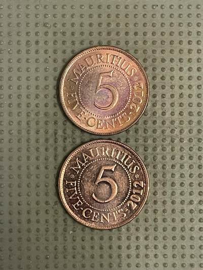 2026年第39场各国散币拍卖（总第189场） - 毛里求斯2012年5分2枚
