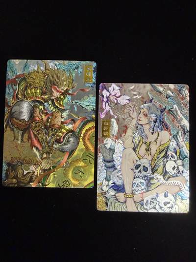 奇点卡牌限时专场无佣金 亲签 限编 所有卡牌独家赞助 部分卡牌支持多宫 流拍商品会循环上架 禁止小号扛价 拒绝套路 部分卡牌设有底价 大家放心拍！祝各位卡牌大佬名流身体健康！ - 奇点卡牌 半童 白骨精➕孙悟空 