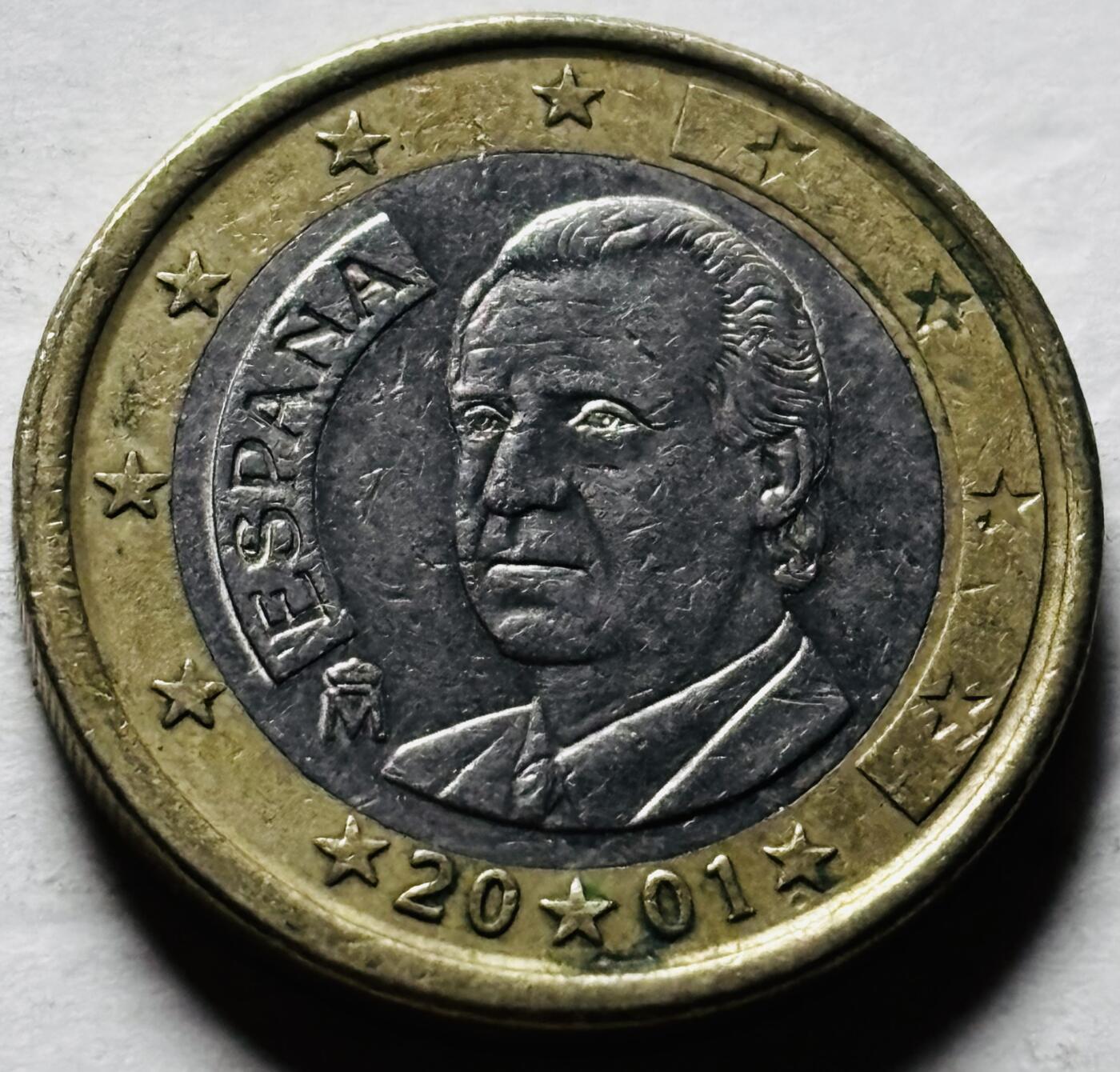 文馨钱币收藏第 298 场，长期接代拍业务 2001 年西班牙 1 欧元