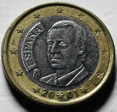 文馨钱币收藏第 298 场，长期接代拍业务 - 2001 年西班牙 1 欧元