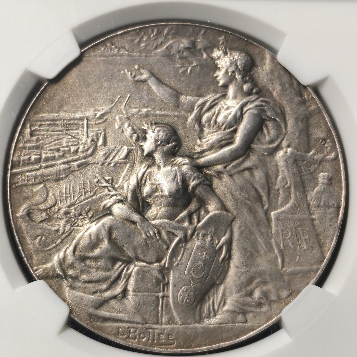 Krab外币市集Vol.28 NGC UNCD 法国加莱商会大银章 34g 1argent