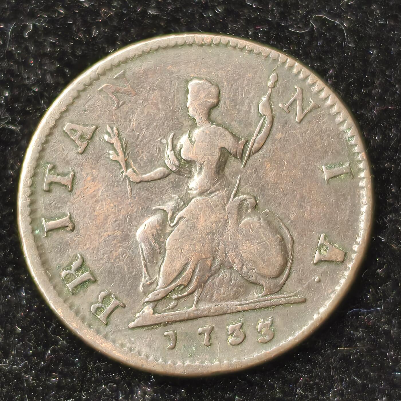 Krab外币市集Vol.28 英国乔治二世1733年1/2便士