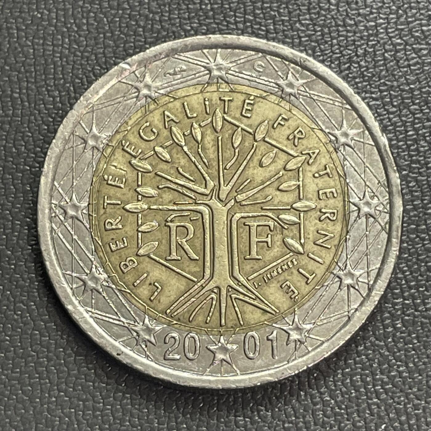 回流0328 法国2001年2欧元 生命之树