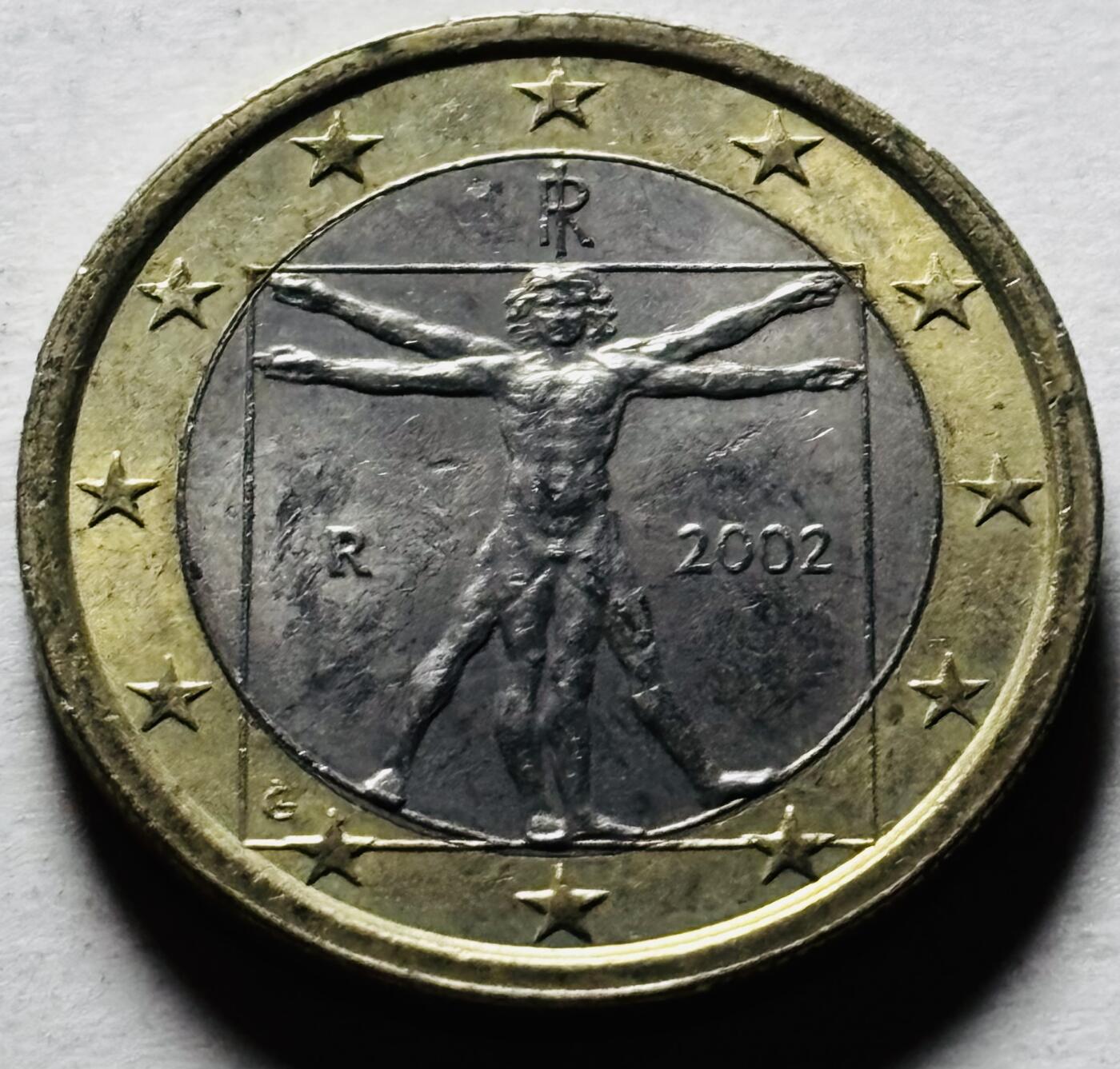 文馨钱币收藏第 298 场，长期接代拍业务 好品 2002 年意大利 1 欧元 第一版首发