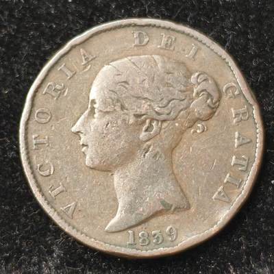 Krab外币市集Vol.28 - 英国马恩岛1839年维多利亚1/2便士