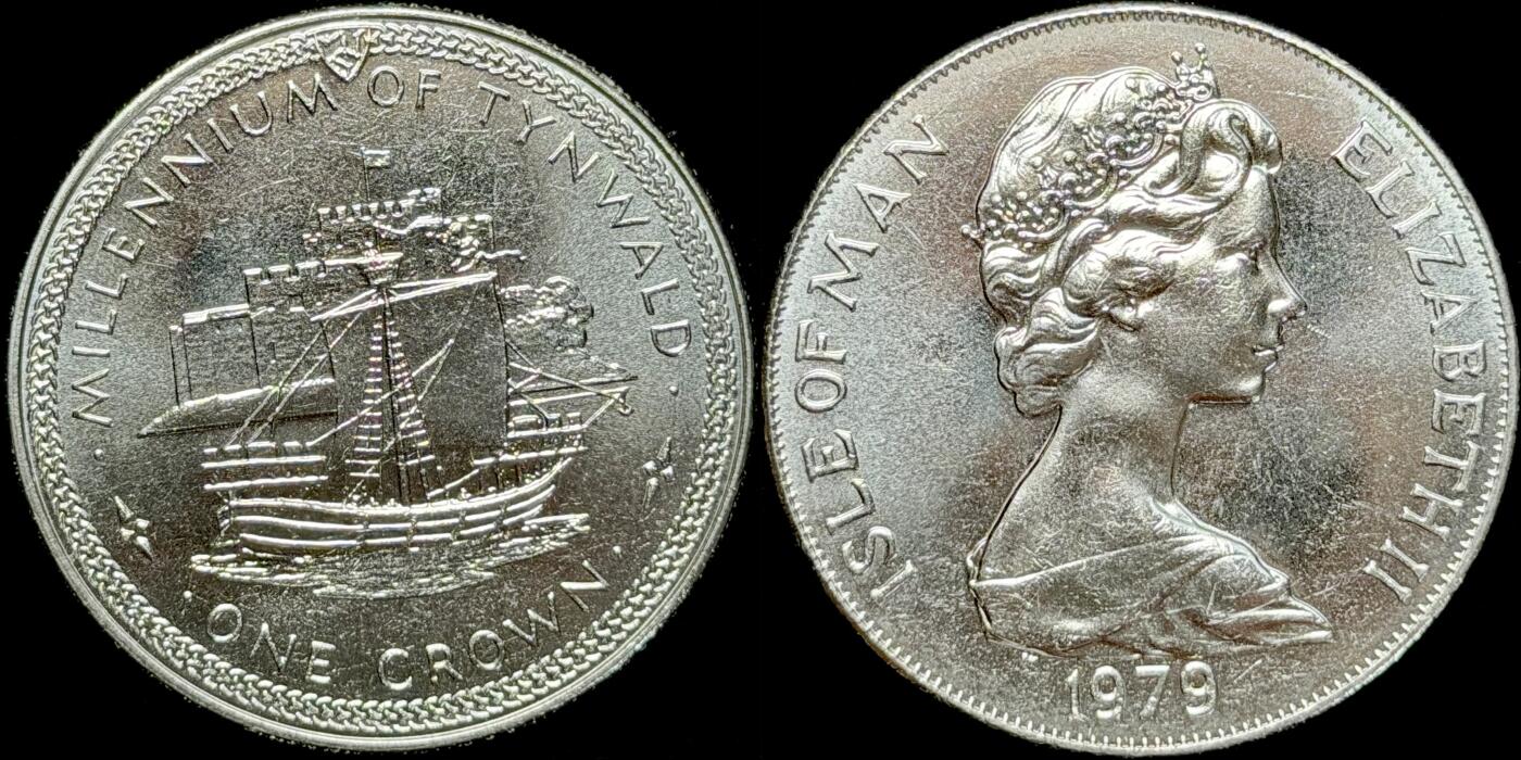 ＜星葵🌻钱币社＞第72期·东奔西走的硬币·3月31日发货 马恩岛1979年延沃尔德议会1000周年·拉申城堡1克朗纪念币