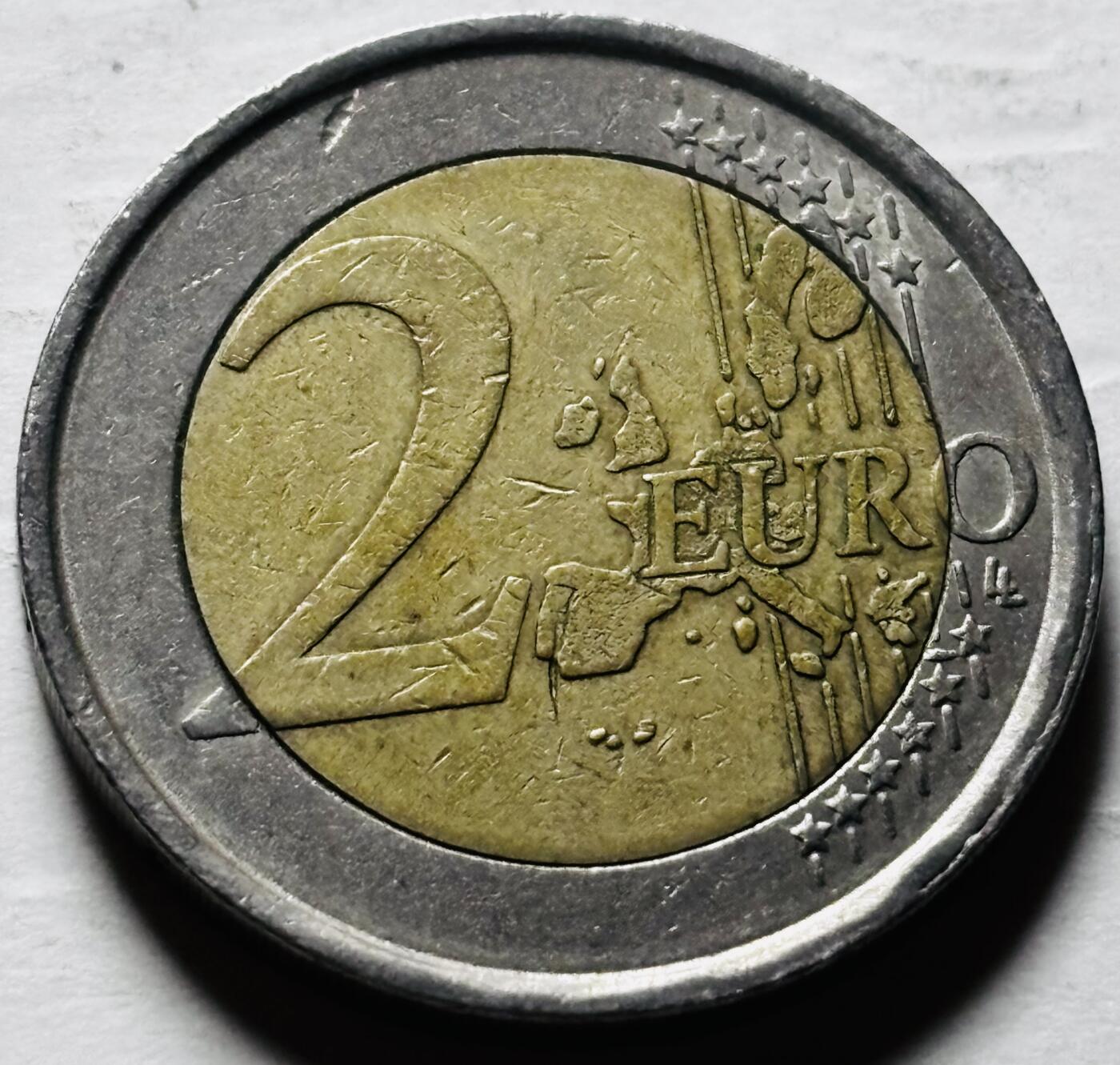 文馨钱币收藏第 298 场，长期接代拍业务 2002 年意大利 2 欧元