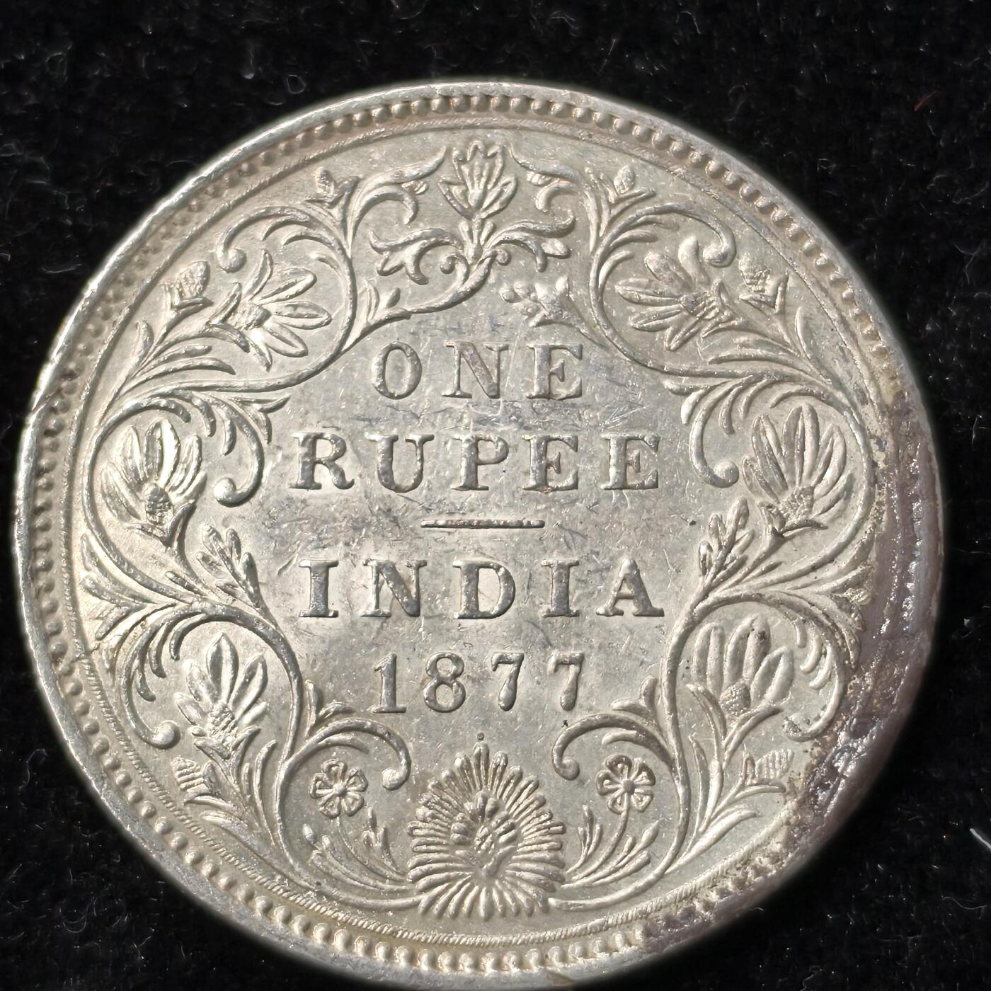 Krab外币市集Vol.28 英属印度1877年1卢比 original lustre