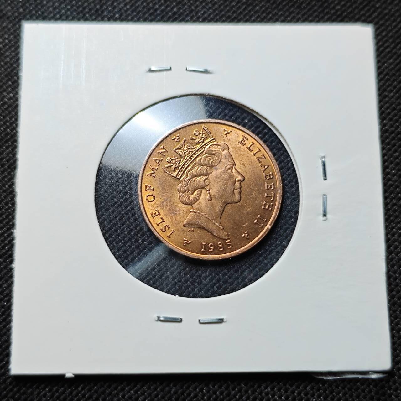 KK钱币收藏小铺  第409期 2月预留时间 周末发货  马恩岛1便士铜币 好品