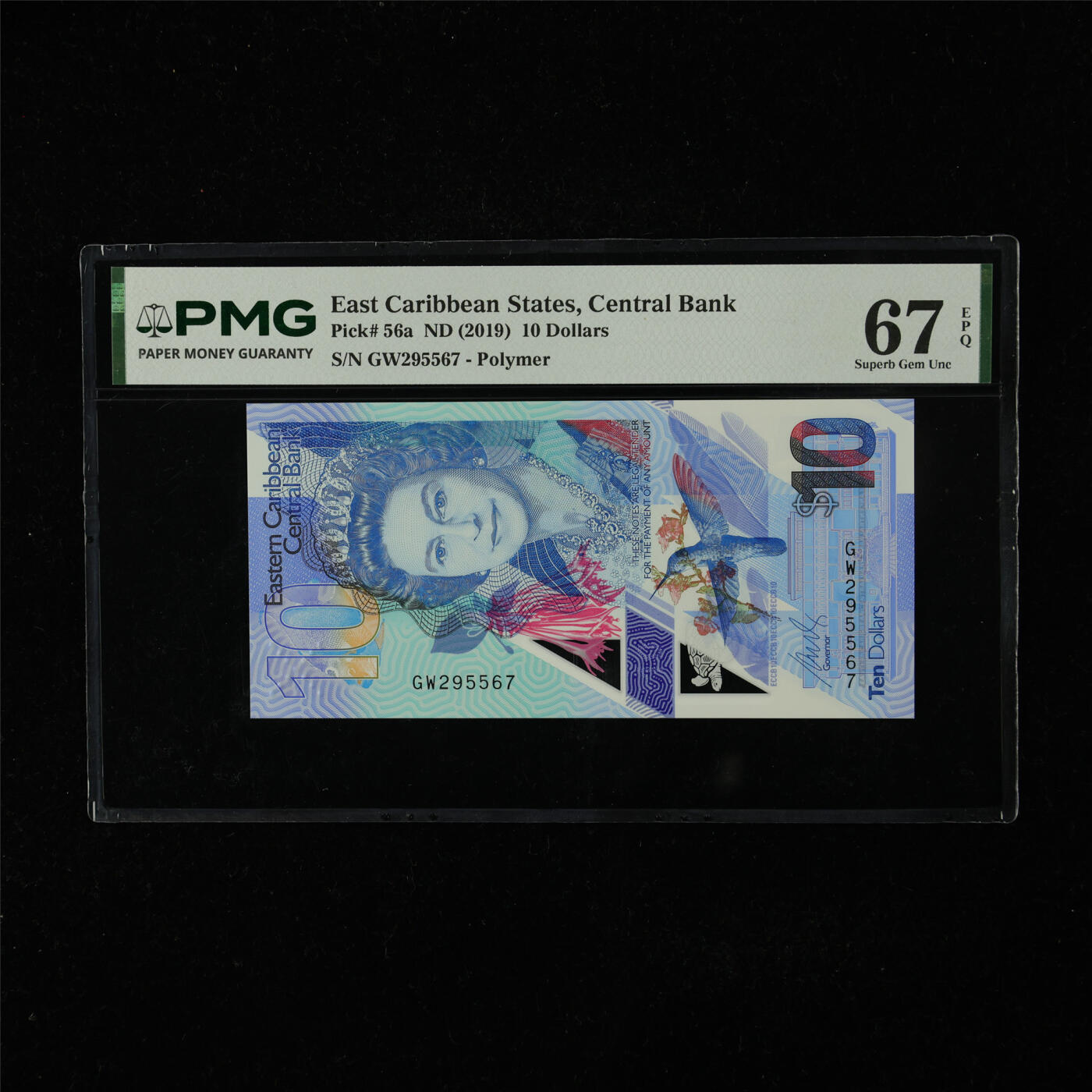 【亘邦集藏】第224期拍卖 2019年 东加勒比海10元 PMG 67EPQ GW295567