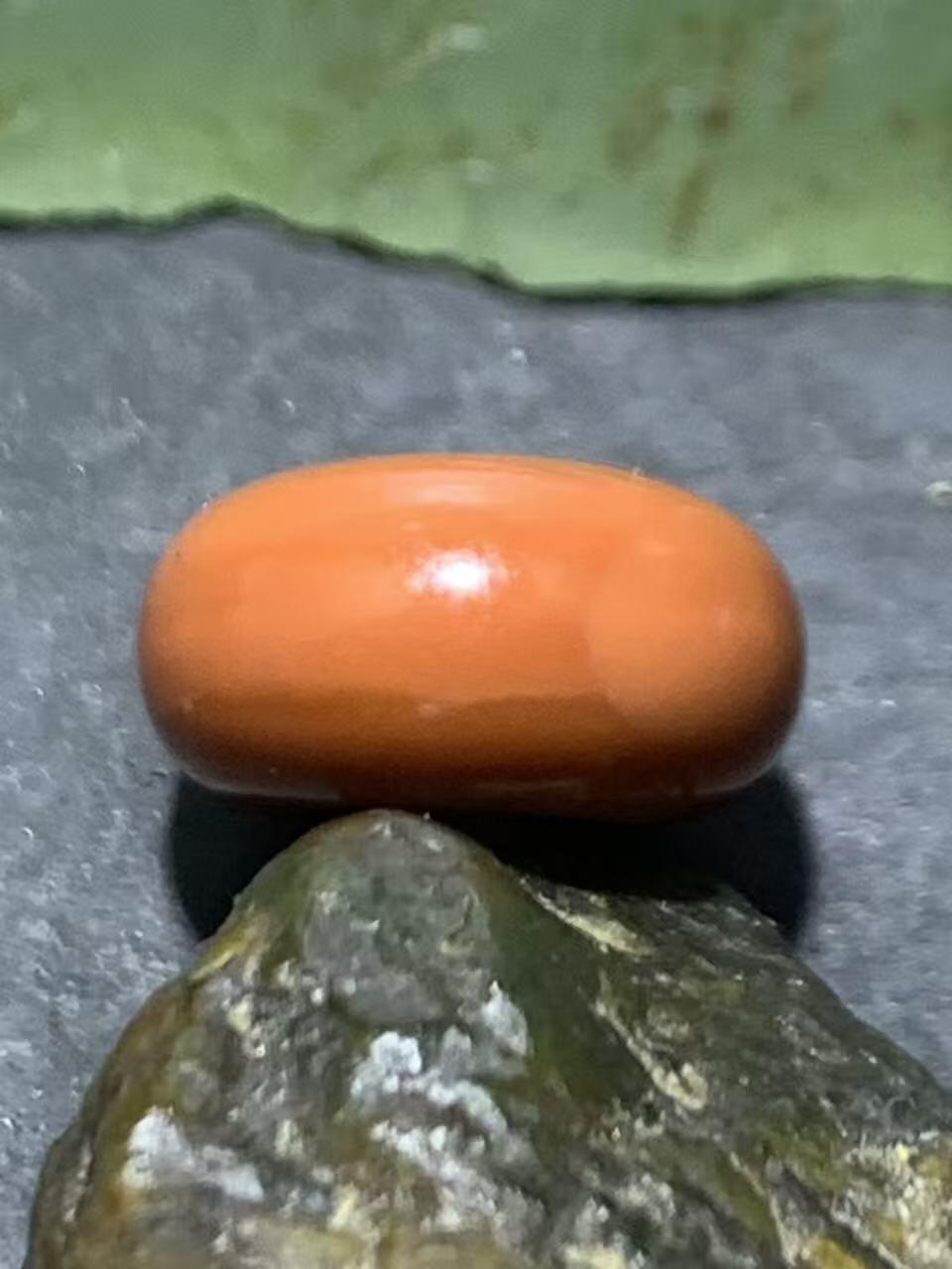 精美南红玛瑙柿子红面包圈小平安扣一个，