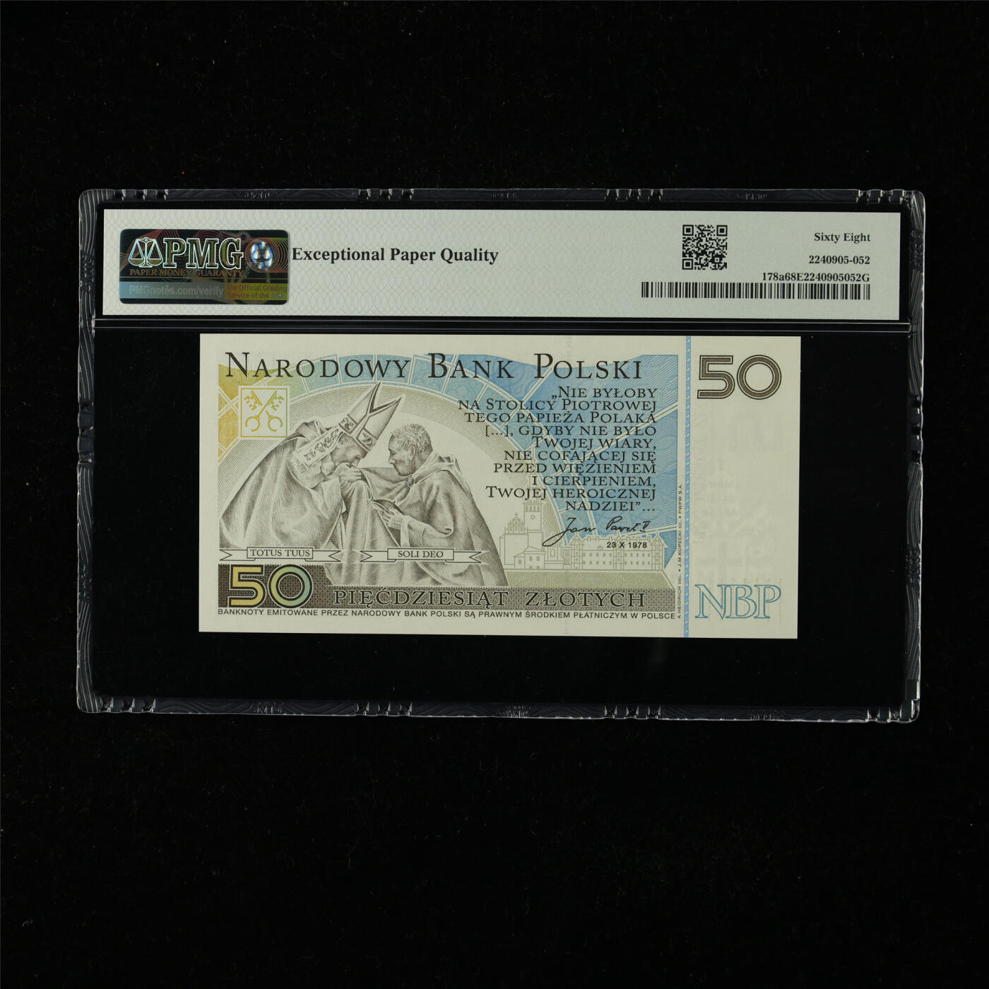 【亘邦集藏】第224期拍卖 2006年 波兰纪念钞50兹罗提 PMG 68EPQ JP0233583