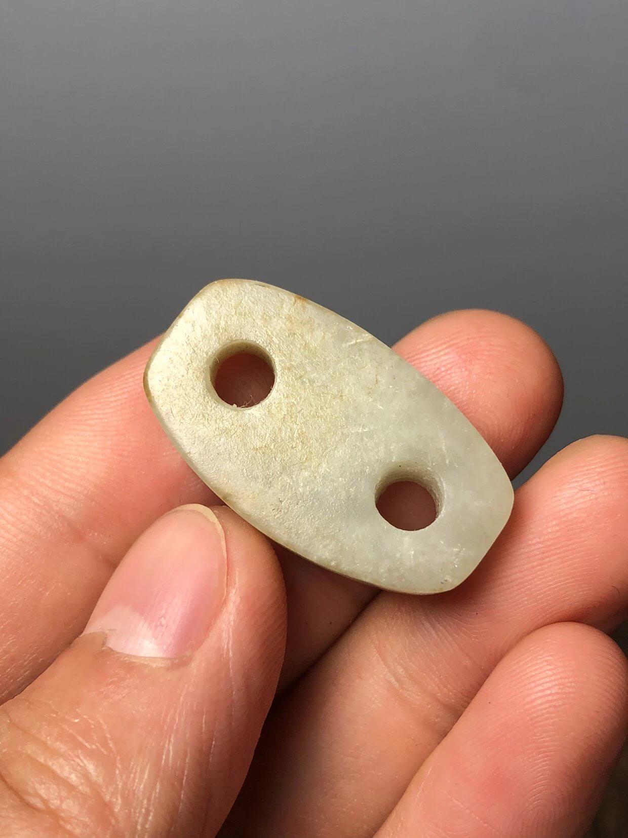 杂项钱币 清代和田玉荷包扣