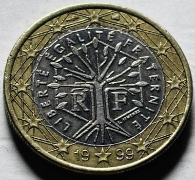 文馨钱币收藏第 298 场，长期接代拍业务 - 1999 年法国 1 欧元