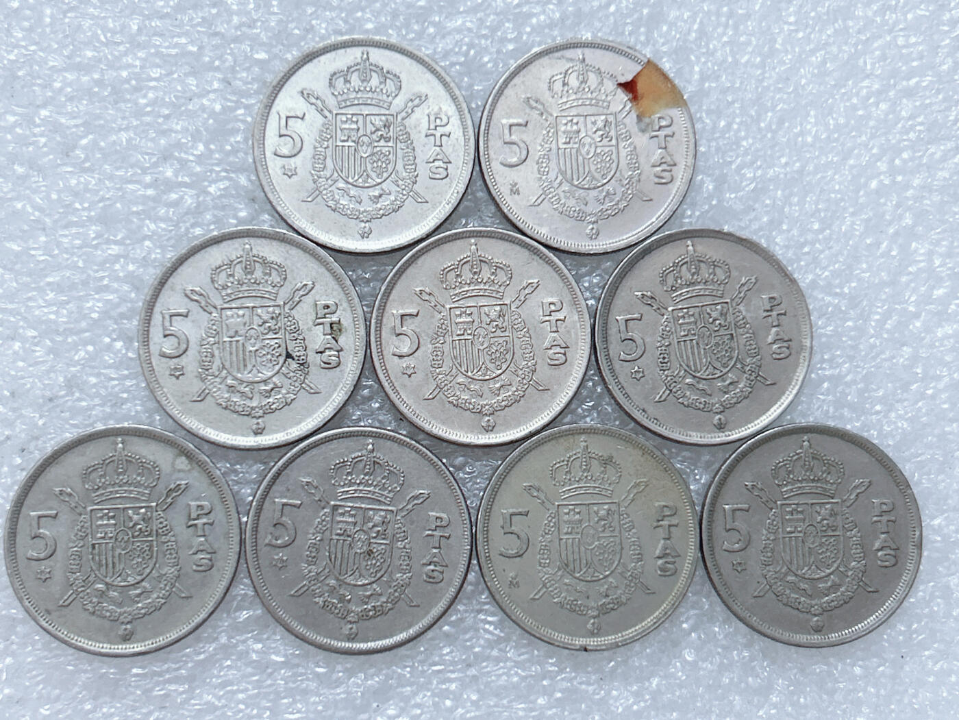 第一海外回流一元起拍收藏 散集专场  第307期 西班牙5比塞塔硬币 9枚