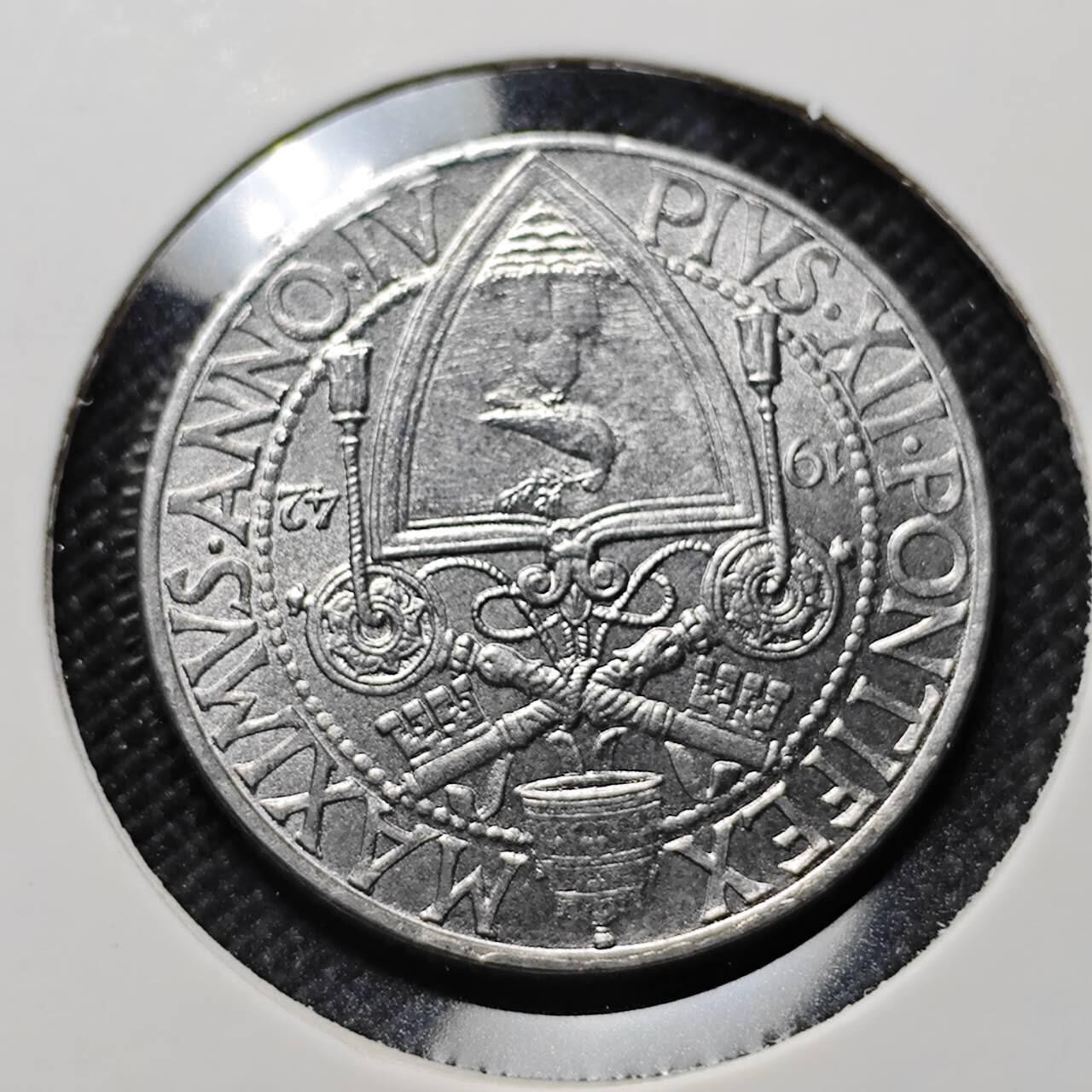 KK钱币收藏小铺  第409期 2月预留时间 周末发货  1942梵蒂冈50分 好品