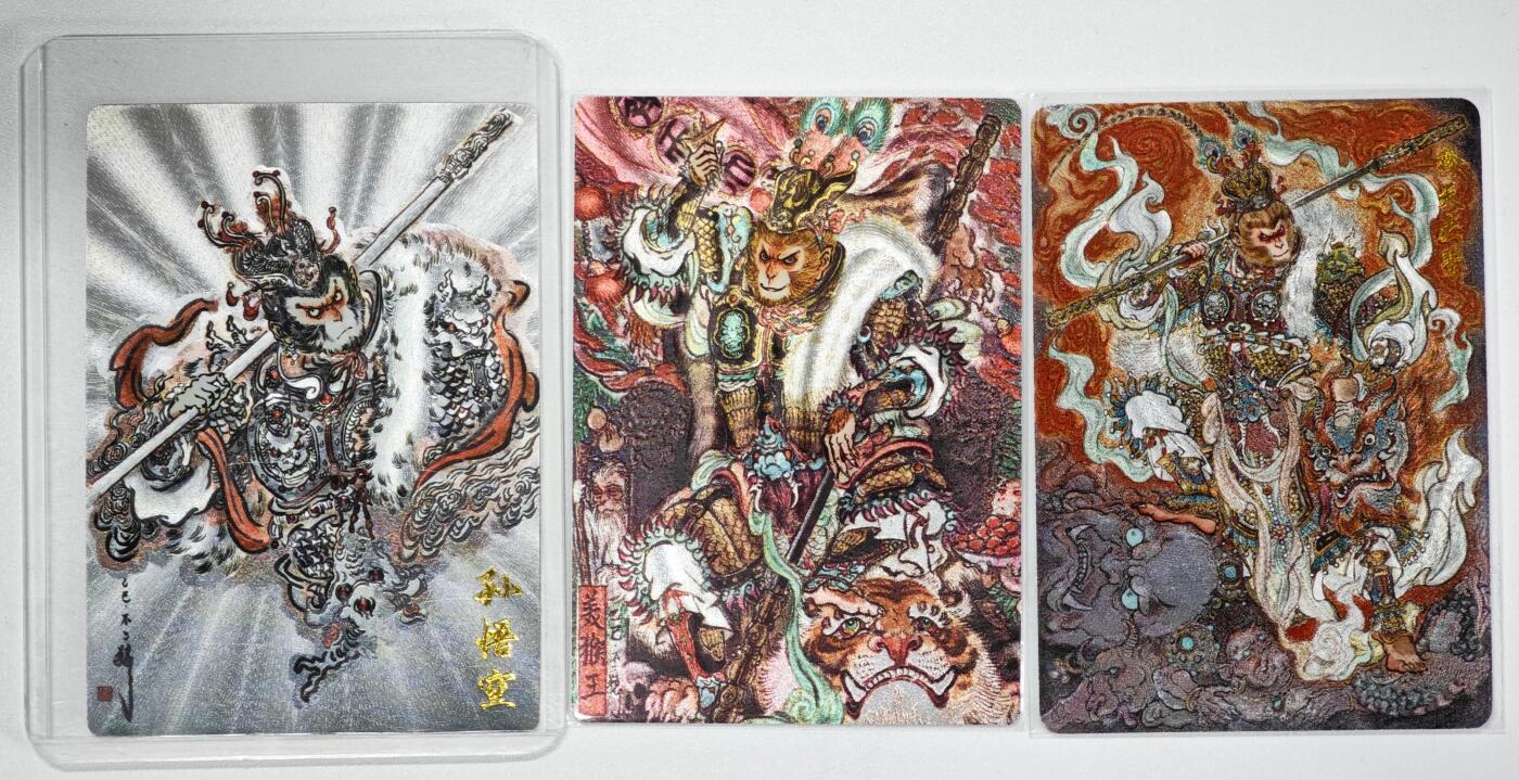 白泽拍卖卡牌手绘专场第34期（花朝去了又春分 草如茵 柳烟新） 2024 乐卡文化 齐天大圣1张&2026 卡德曼 2张 美猴王+孙悟空349/388  粗闪