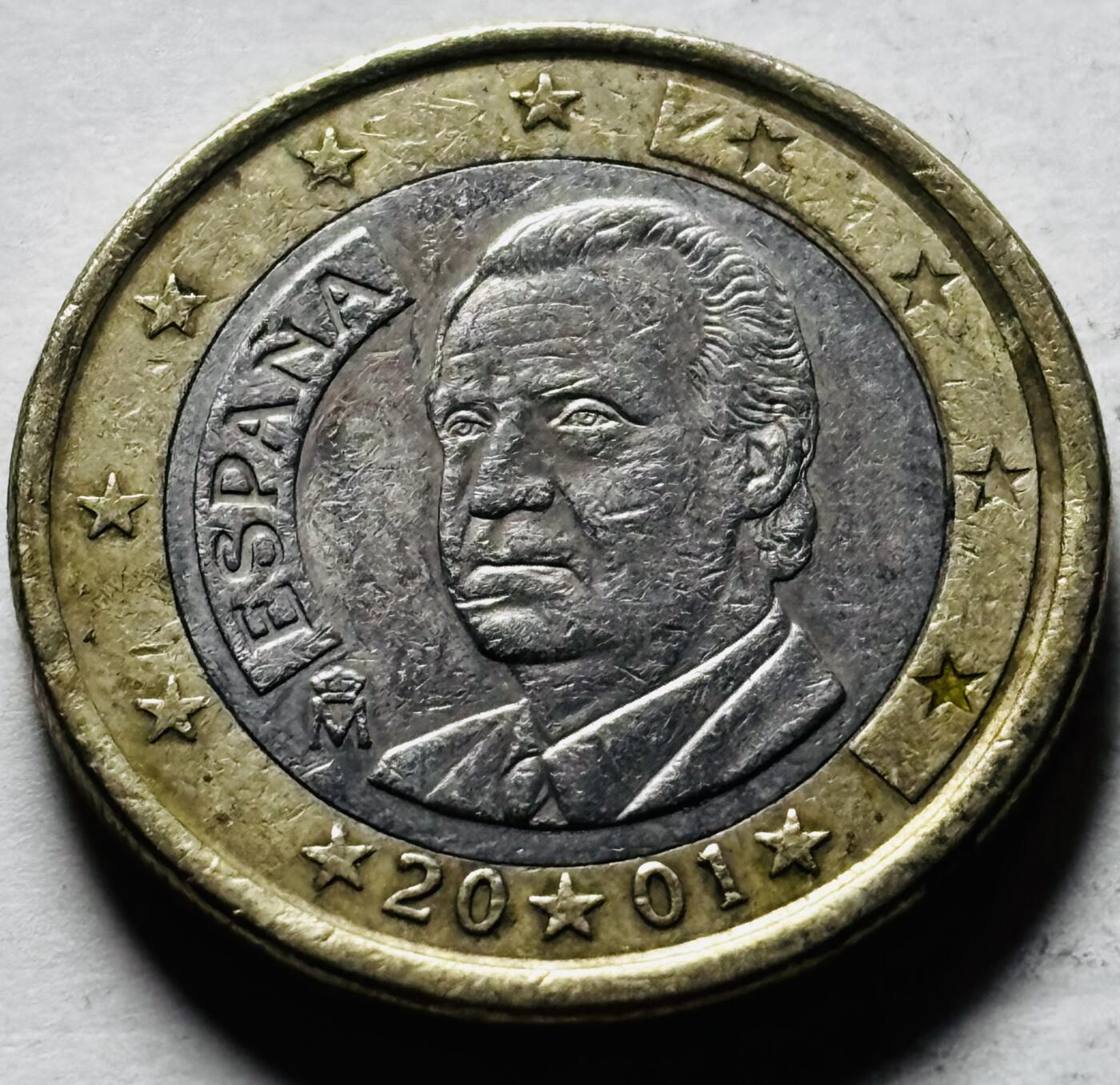 文馨钱币收藏第 298 场，长期接代拍业务 2001 年西班牙 1 欧元，第一版