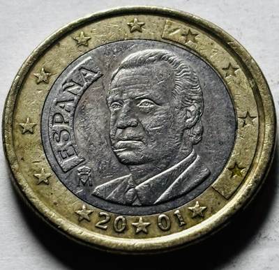 文馨钱币收藏第 298 场，长期接代拍业务 - 2001 年西班牙 1 欧元，第一版