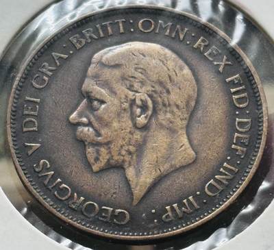 文馨钱币收藏第 298 场，长期接代拍业务 - 极美品 1934 年英国乔治五世 1 便士大铜币