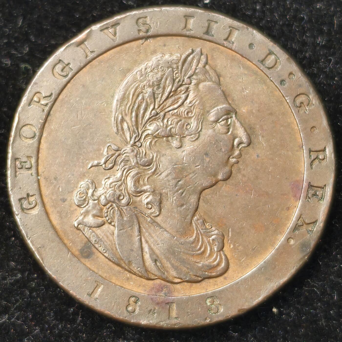 Krab外币市集Vol.28 英国马恩岛1813年车轮1便士