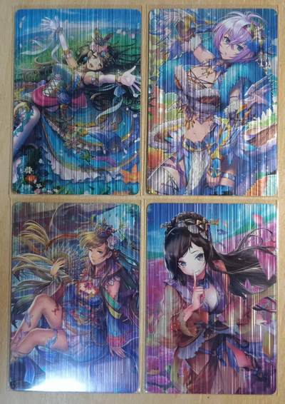 龙虎卡牌-八零场，奇点炸场！！（满200元包邮，无佣金，每周六结拍，欢迎送拍） - 金属拉丝彩闪4张 江东卡牌 花好春晓