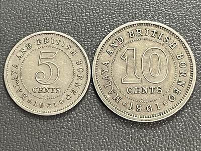 回流0328 - 马来亚和英属婆罗洲1961年伊丽莎白二世5、10分