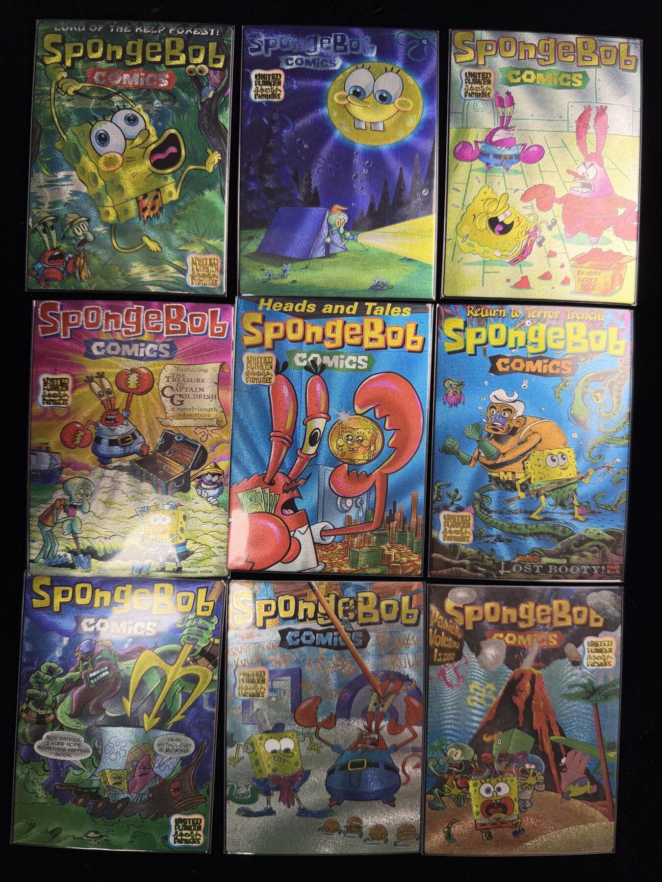 奇点卡牌限时专场无佣金 亲签 限编 所有卡牌独家赞助 部分卡牌支持多宫 流拍商品会循环上架 禁止小号扛价 拒绝套路 部分卡牌设有底价 大家放心拍！祝各位卡牌大佬名流身体健康！ 奇点卡牌 海绵宝宝粗闪套卡9张