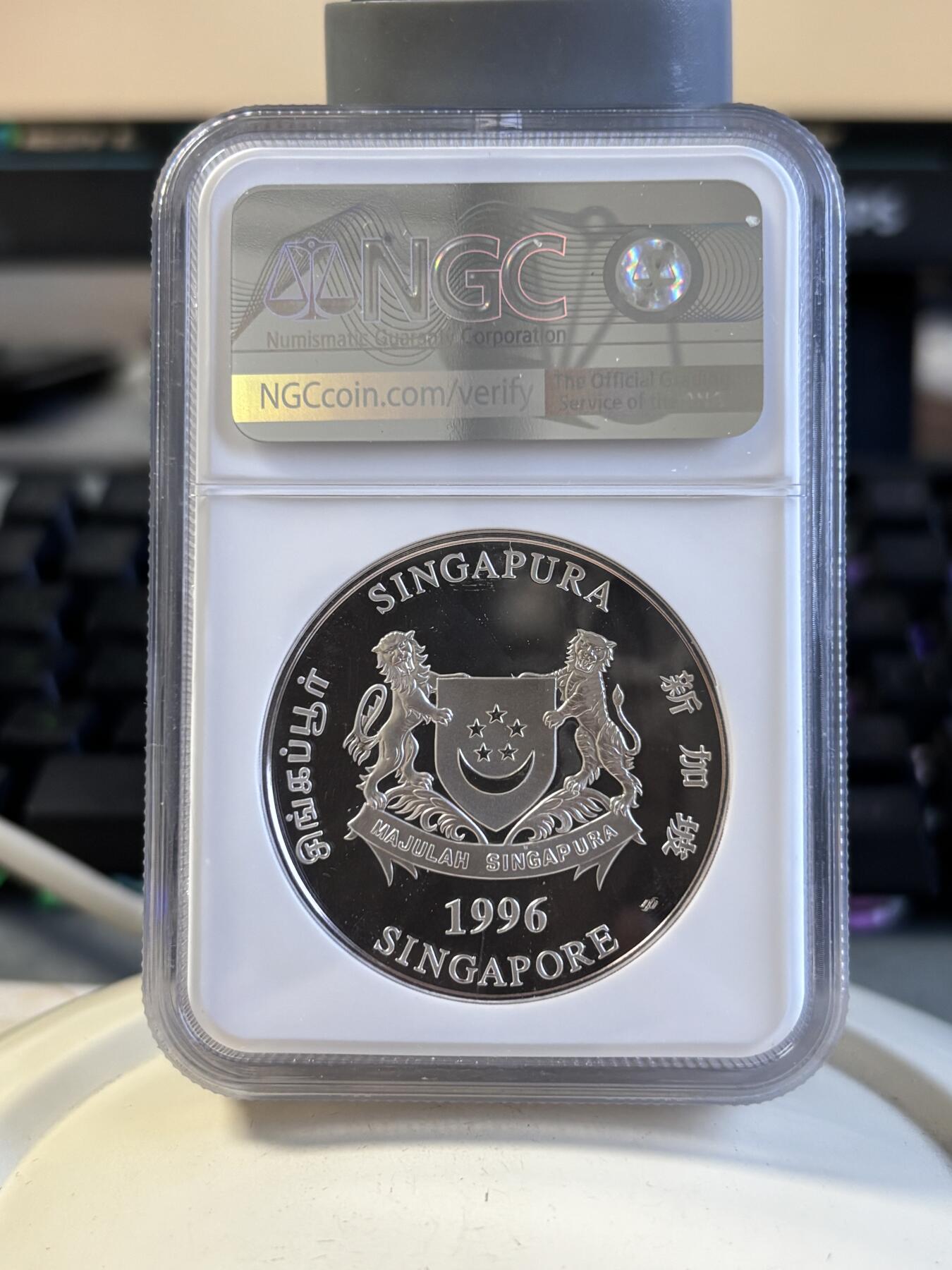 第194期拍卖 新加坡1996年十二生肖鼠年2盎司纪念银币NGC-PF69.999银