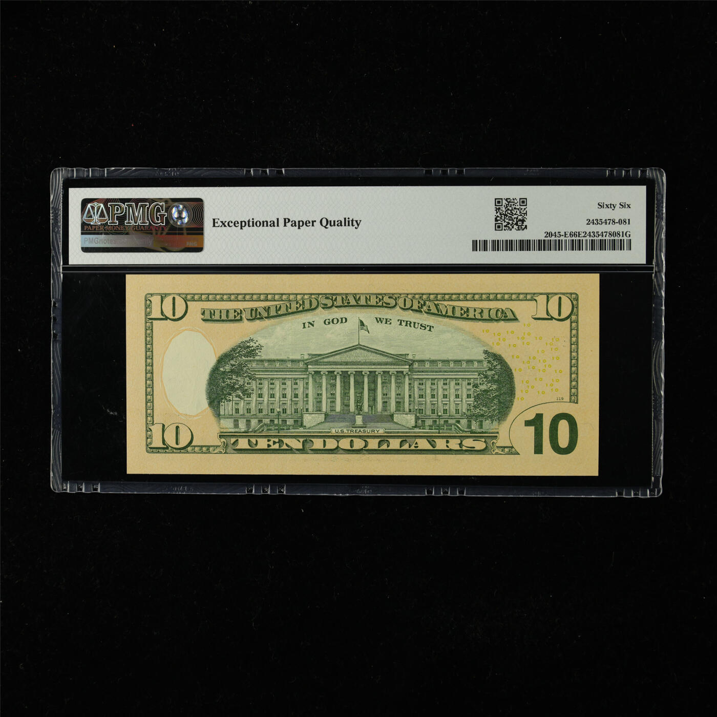 【亘邦集藏】第224期拍卖 2017年 美国10美元 PMG 66EPQ PE88878881A
