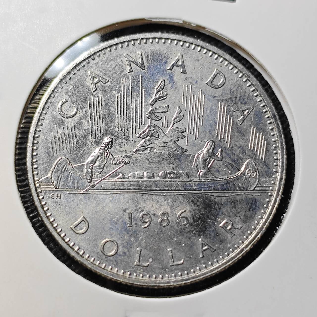 KK钱币收藏小铺  第409期 2月预留时间 周末发货  1986加拿大1元