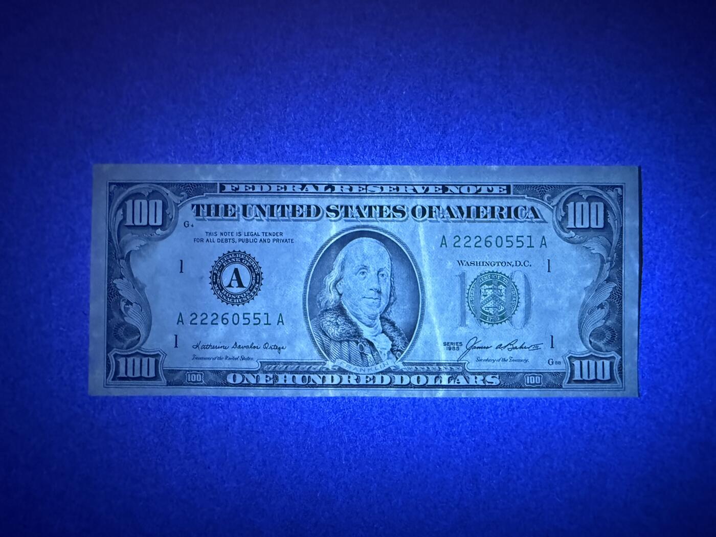 《艾美收藏》第238期-3.29周日外币畅拍场 美国100美元 AU 1985年