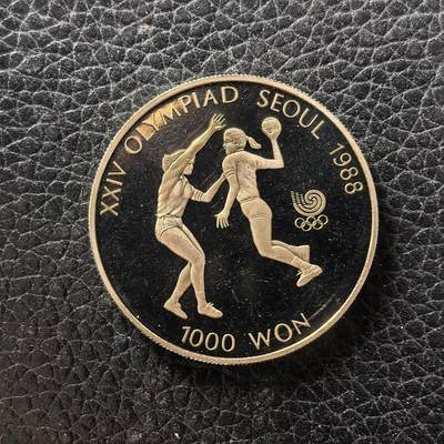 道一币馆币章第一百七十二场 - 韩国1988年汉城奥运会1000元精制纪念币-女排