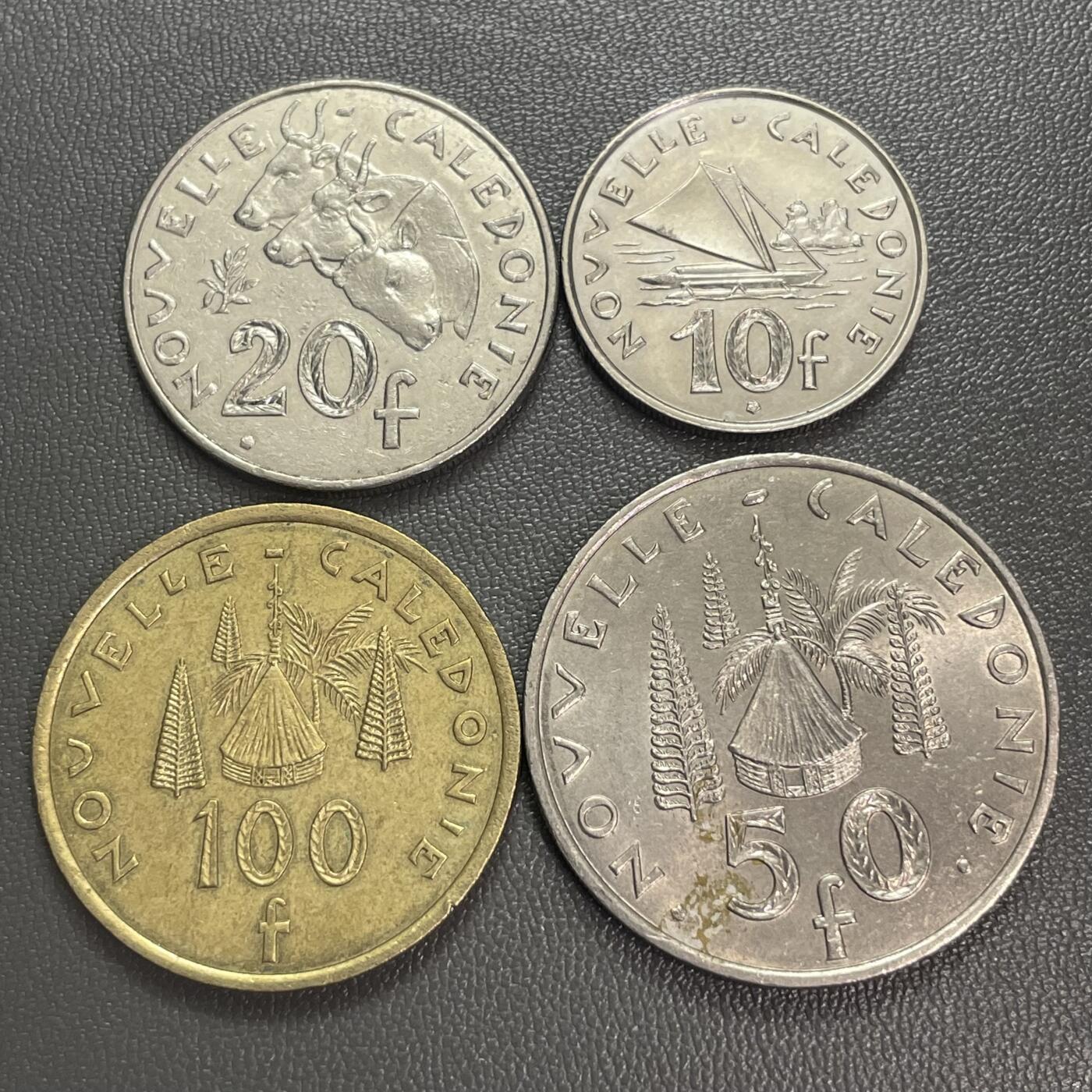 回流0328 法属新喀里多尼亚10-100法郎4枚