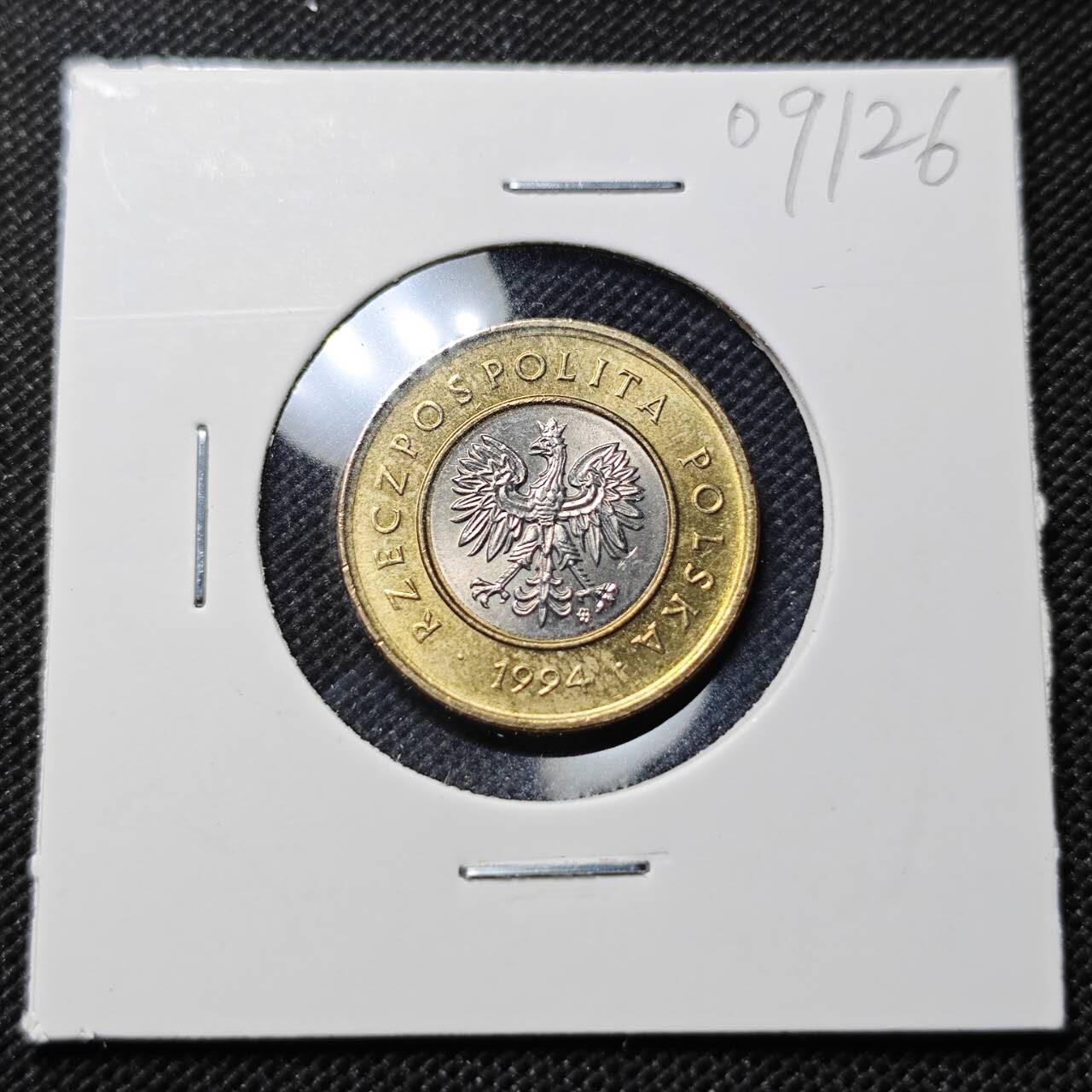 KK钱币收藏小铺  第409期 2月预留时间 周末发货  1994波兰2兹罗提 好品