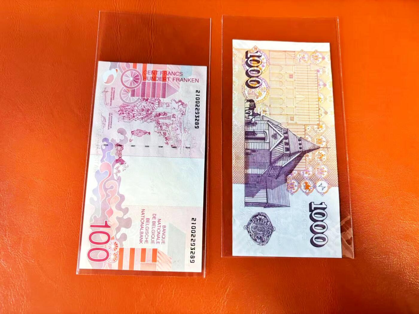 【Blue Auction】世界纸币精拍第801期——18级TOP拍卖/信誉/品质/专业/高效💫 【一组2张 含无47】比利时 1995-2001年100法郎&冰岛 2001年1000克朗 UNC/UNC-