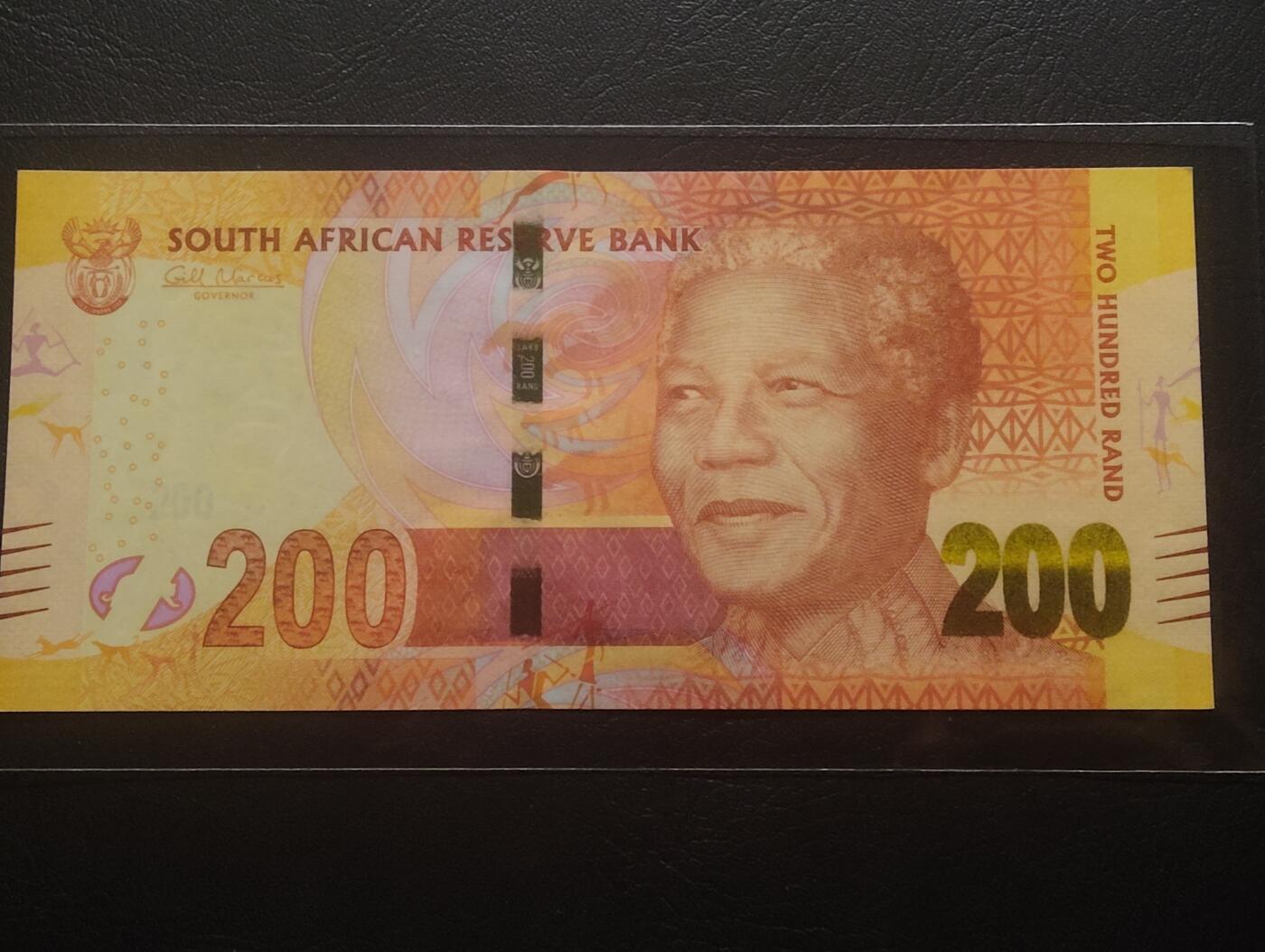 2026三月第四期，总221期 南非2016版200兰特UNC有捆印 曼德拉和猎豹
