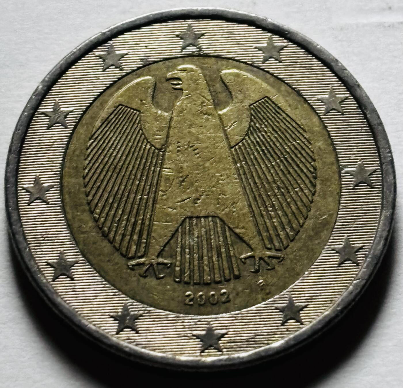 文馨钱币收藏第 298 场，长期接代拍业务 2002 年德国 2 欧元 第一版首发