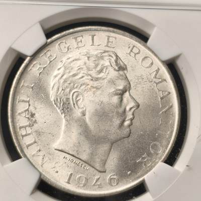 Krab外币市集Vol.28 - NGC MS64 罗马尼亚1946年100000列大银币