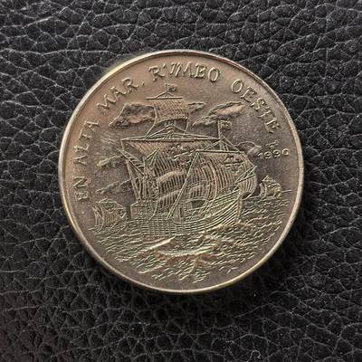 道一币馆币章第一百七十二场 - 古巴1990年哥伦布舰队启航500周年1比索纪念币