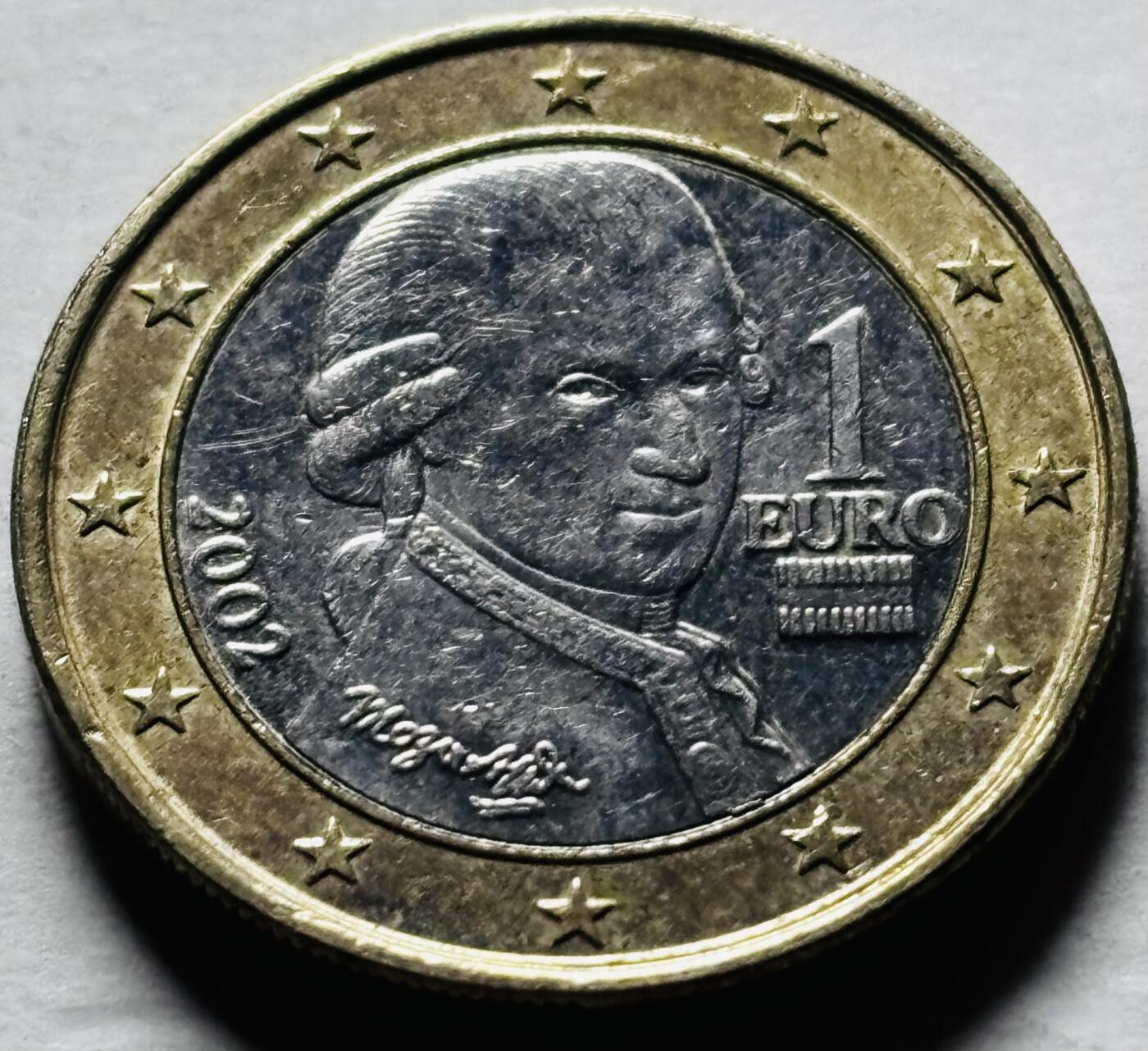 文馨钱币收藏第 298 场，长期接代拍业务 2002 年奥地利 1 欧元