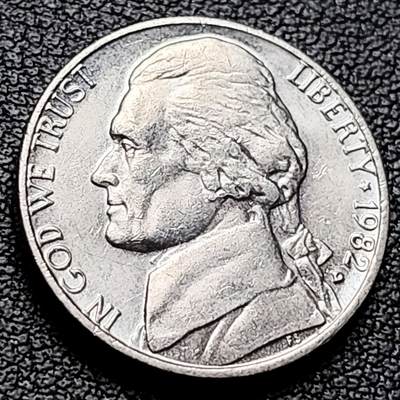 泉币菌-第216场-拍品多 请提前出价 - 原光极美 美国1982年5美分纪念币 杰斐逊 及 故居蒙蒂塞洛庄园 21mm 