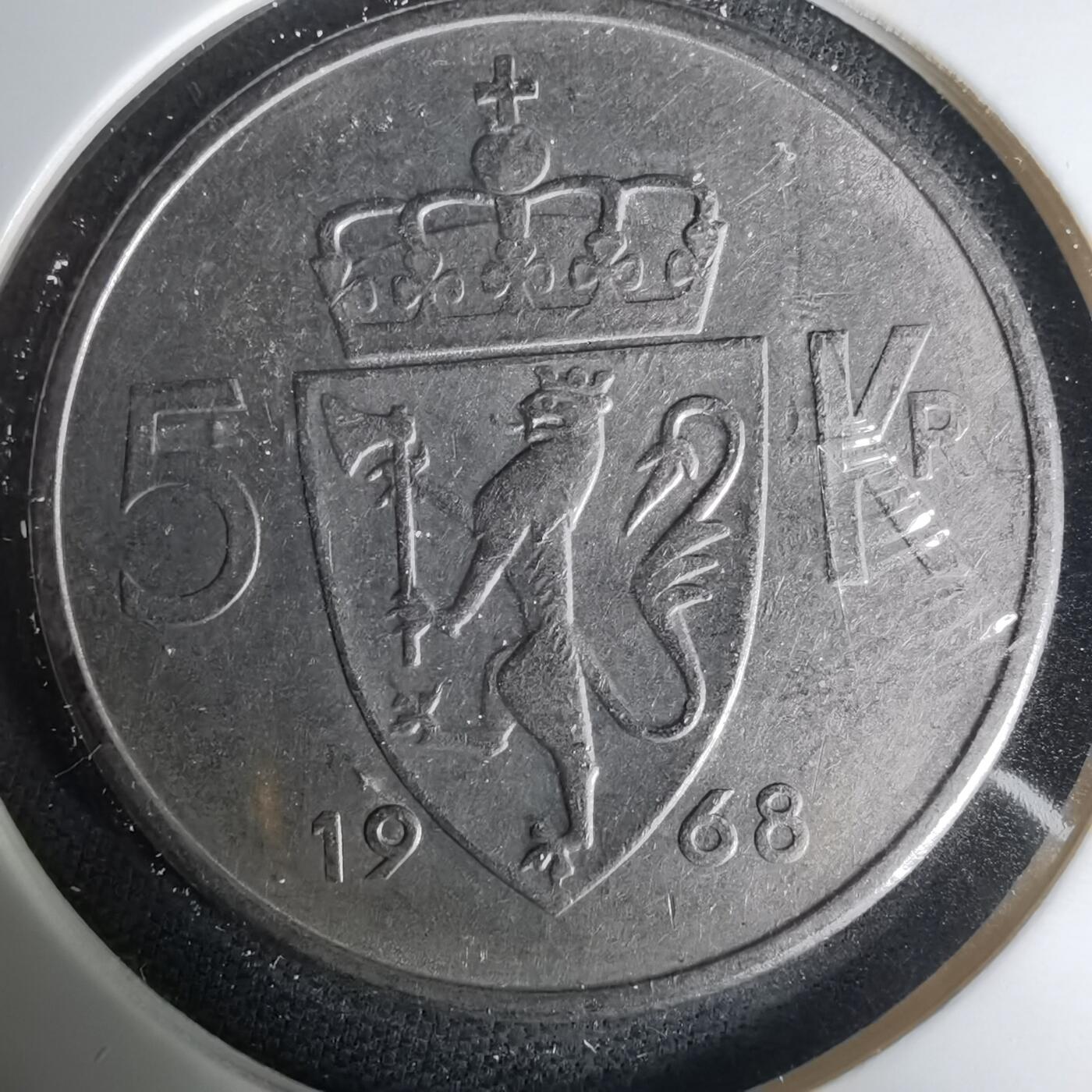 沼泽如烟--第1035场 挪威1968年5克朗