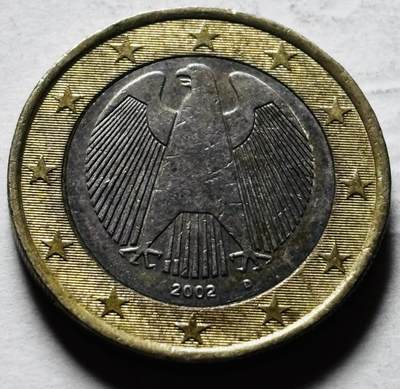 文馨钱币收藏第 298 场，长期接代拍业务 - 2002 年德国 1 欧元 第一版首发 D 版