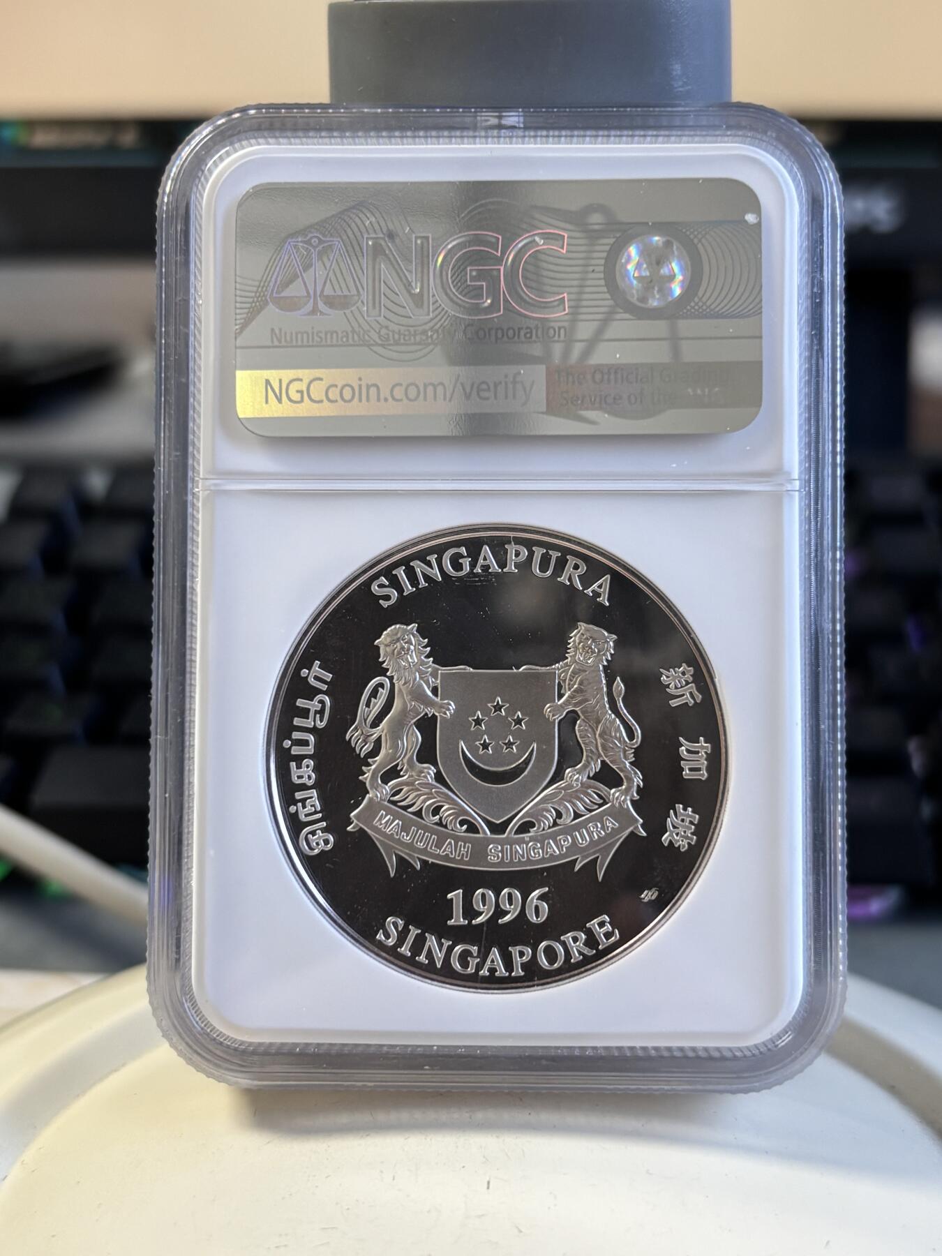 第194期拍卖 新加坡1996年十二生肖鼠年2盎司纪念银币NGC-PF69.999银