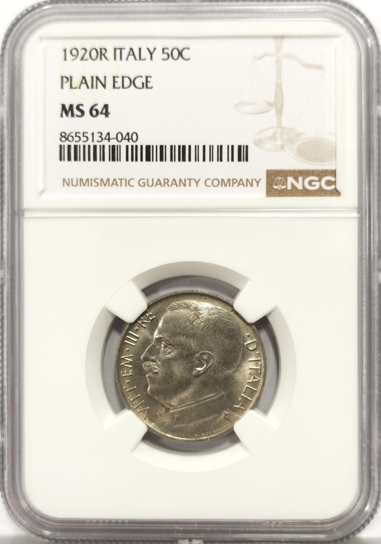 博洋堂“芳菲春韵”3月精品大拍专场暨第166期（全场包邮） NGC MS64 意大利1920年伊曼纽尔三世狮子战车50分 少见高分品相 博洋堂之前有枚同分拍了九百多（不含佣金）