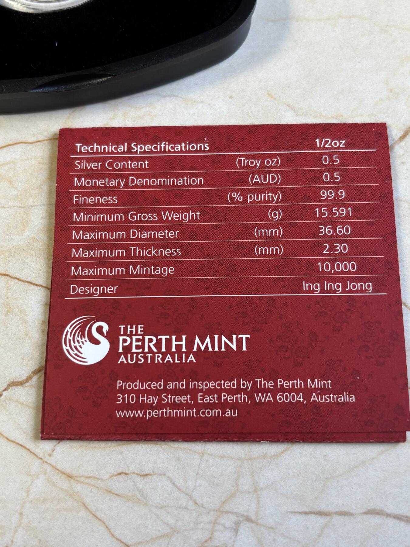 第195期拍卖 澳大利亚2016年生肖系列猴年1/2盎司精版彩银币，999银，发行10000枚