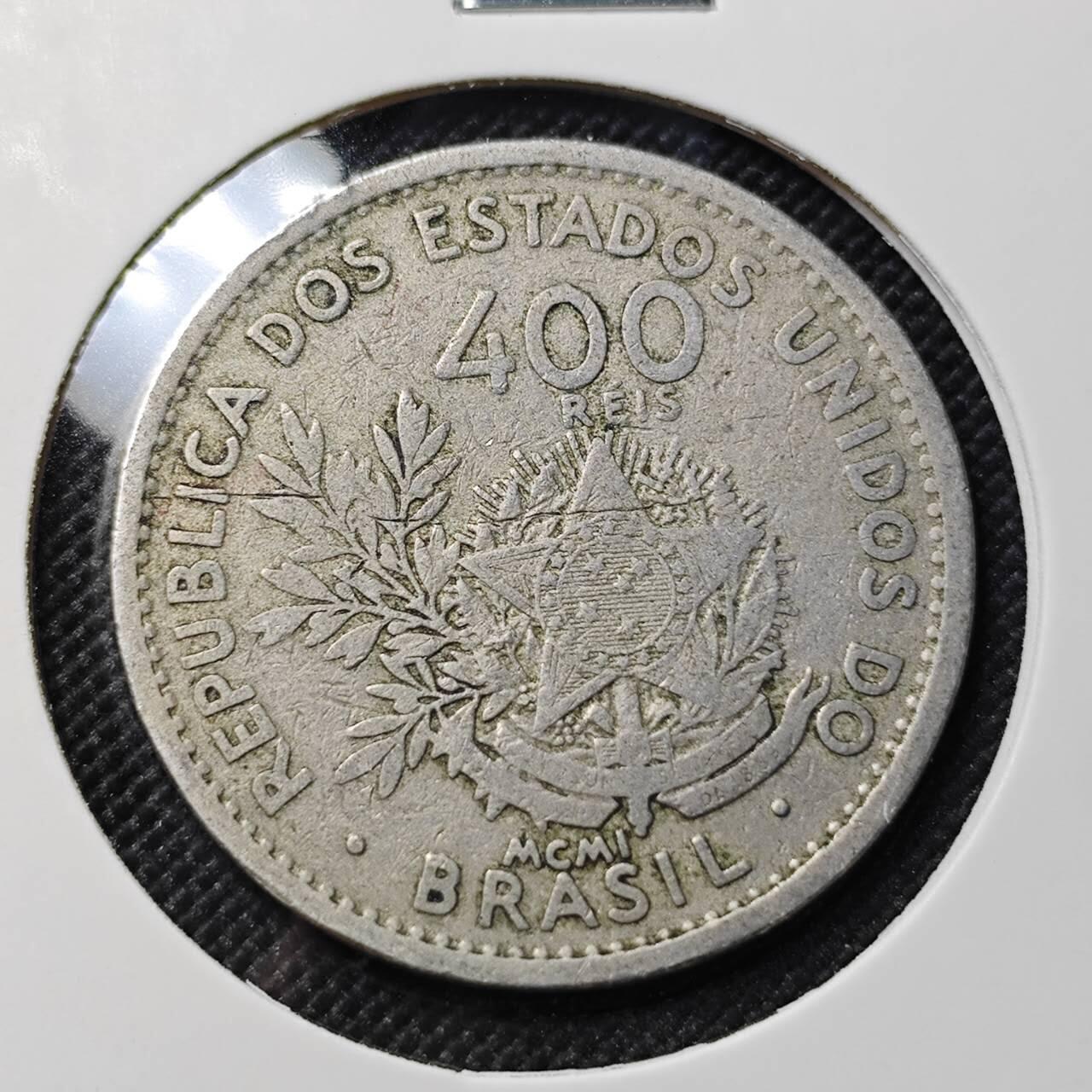 KK钱币收藏小铺  第409期 2月预留时间 周末发货  巴西400瑞斯